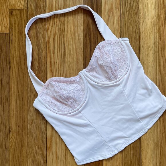 Garage Tops - Garage Bustier Pale Pink Top, Womens Size M